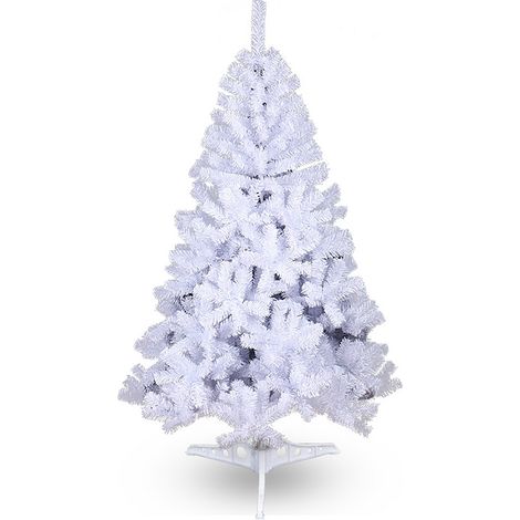 Hengda Albero di Natale per interni ed esterni Supporto per albero di Natale in abete Decorazione natalizia in PVC 120 cm Bianco (1/5)