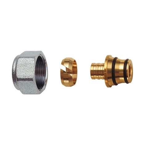 KIT PER TUBO MULTISTRATO 24x19 CALOTTA CROMATO- Diam. 12 x 2- FAR- pezzi 1