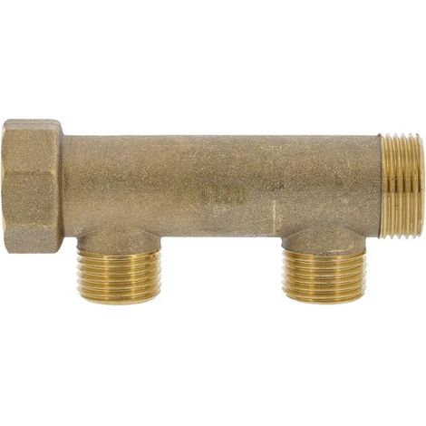 Collecteur mâle-femelle 3/4'' (20/27), 2 départs mâle 1/2'' (15/21), pour sanitaire