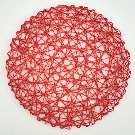 Placemat - Rond - Corde en Papier Tressée - Isolant Thermique pour Table - Décoratif - 3 Pièces