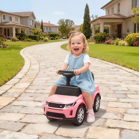 Auto elettrica Land Rover con licenza ufficiale per bambini dai 18 ai 36 mesi, con vano portaoggetti, clacson e suoni del motore - Rosa (1/5)