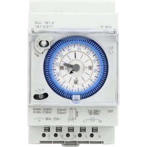 Analoge Zeitschaltuhr mit Synchronmotor und Tagesprogramm, 24 V AC/DC, 16 A