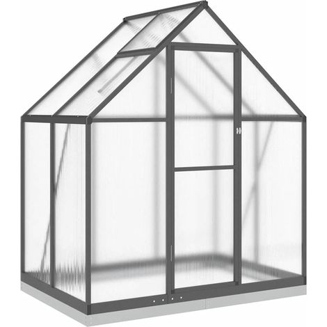 vidaXL Gewächshaus mit unterem Rahmen anthrazit 169x114x202 cm Aluminium