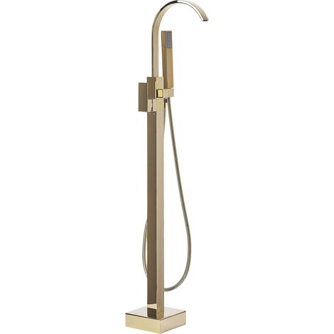 Miscelatore Vasca Freestanding Rubinetto Dorato Montato a Pavimento Ribbon