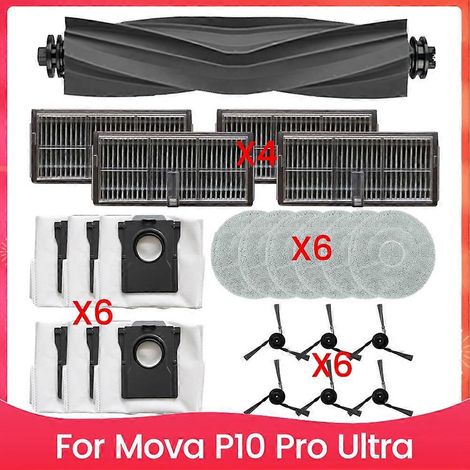 Filtre pour aspirateur brosse pour aspirateur Filtre de brosse pour aspirateur filtre de 23PCS Brosse Sac à poussière Filtre and Serpillière Cloth Lot pour P10 Pro Ultra Aspirateur pièce détachée (1/5)