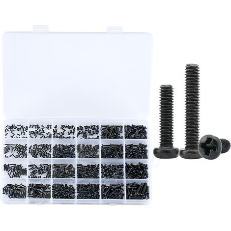 650 Vis, Acier au carbone, Tête Phillips, Précision M2 M3, Réparation ordinateur portable électronique (1/5)