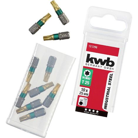 Punte per cacciavite kwb tx bit t 25 rivestite in titanio 25 mm