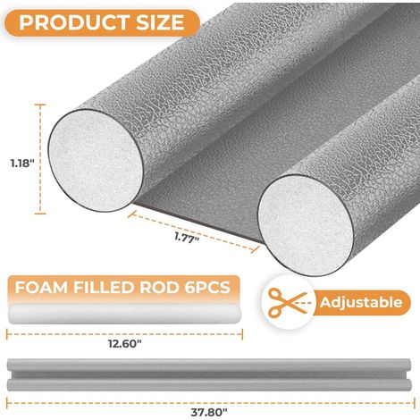 Lot de 3 joints d'étanchéité pour portes, calfeutrants pour sous-portes, combleurs d'espace sous 96 cm (37,8 pouces), joints antibruit réduisant le bruit, l'air froid, la poussière, la fumée et le ven (1/3)