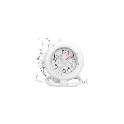 Badezimmeruhr - Digitale Duschwecker-Uhr zum Aufhängen und Tischen für Bad und Küche (Weiß) (1/5)