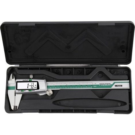 Subler Digital INSIZE 0–150 mm, 0,01 mm, Edelstahl, Messelektronik, LCD, wasserdicht, silber/grün (1/5)