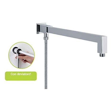 Braccio doccia con deviatore per soffione bagno cromato bd 6042 dv sphera