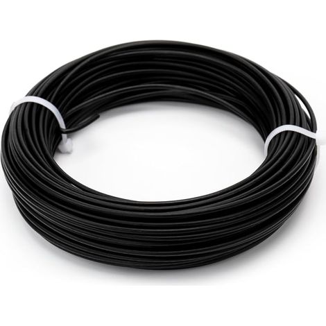 KINGLAKE 2mm 20 m Fil de Fer Plastifié, Fil de Ligature d'arbre Cravate torsadée de Plante de Fil de Jardin pour Le Support d'arbre de Plante,Noir (1/5)