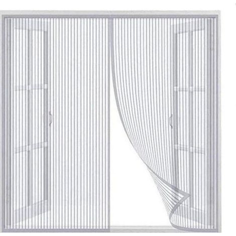 Moustiquaire magnétique pour fenêtre de maison, anti-perforation, rayée, empêche les insectes d'entrer, laisse passer la brise fraîche dans la protection d'écran en maille 120 x 120 cm (1/5)