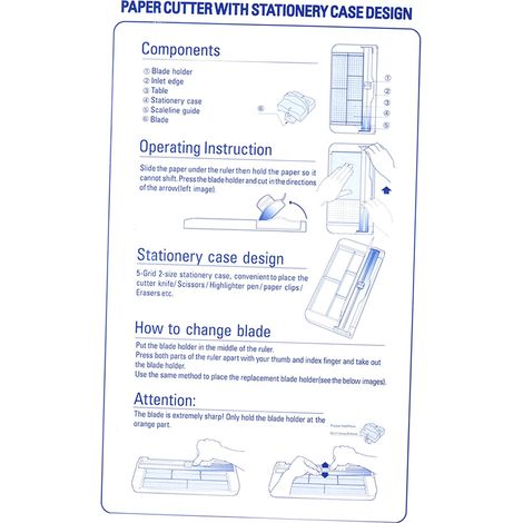 Multifunktionale Aufbewahrungsbox 909-6, Papierschneider, Papiertrimmer (grau) (1/2)