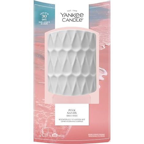 Yankee Candle Kit de inicio Scent Plug  Pink Sands  Incluye base de enchufe y recambio  Fragancia para el hogar sin llama