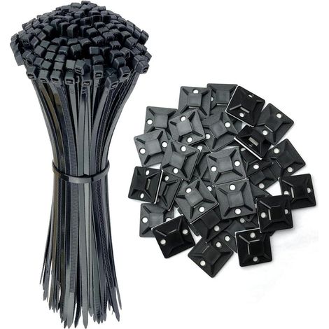 Kabelbinder 100 Stück schwarz Nylon 250x3.6mm 250 mm x 3,6 mm (1/5)