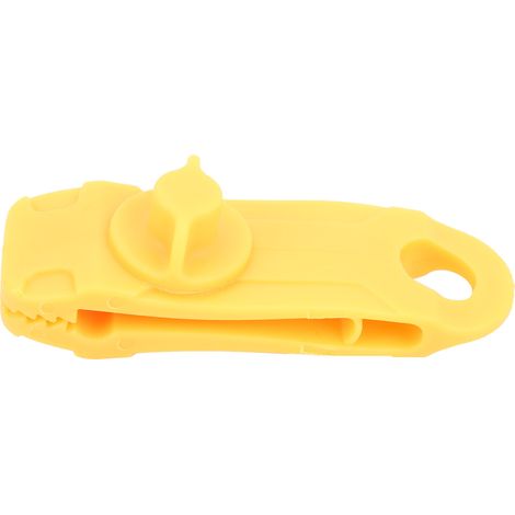 Pince de fixation coupe-vent pour auvent de tente extérieure, boucle de verrouillage, en nylon jaune (1/5)