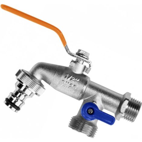 Grifo doble para jardín de 3/4” (1/4)