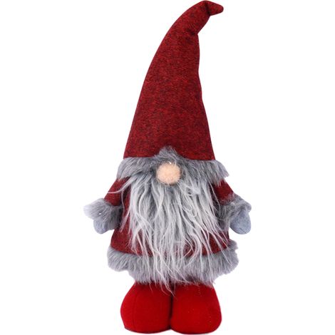 Poupée De Noël Sans Visage - Gnome De Noël En Feutre Rouge Et Vert - Décoration De Table Ou Arbre De Noël - 20 X 36 Cm - 1 Pièce (1/5)