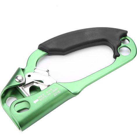 Pince de serrage pour corde d'escalade droite, compatible avec les cordes de 8 à 13 mm (verte) (1/5)