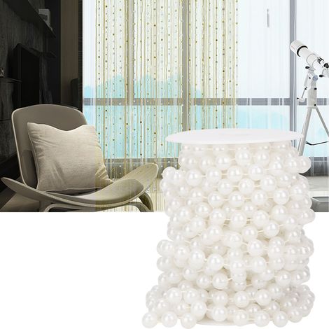 Perles décoratives 12 mm pour rideaux, 10 mètres, blanc, décoration intérieure (1/4)