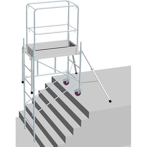 Rollgerüst aus Stahl - Max. Arbeitshöhe 2.90m - Stufenausgleich - 12538/12541