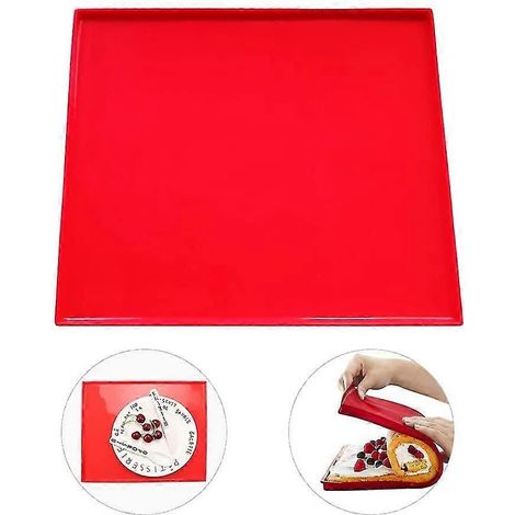 Hangnuo Patisseries Silikon-Backblech für Biskuitrollen, antihaftbeschichtet, 31,5 x 26,9 x 0,9 cm, Rot (1/3)