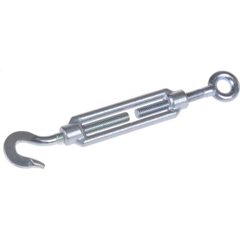 Rs Pro – Ridoir en acier électro galvanisé M10 – Crochet et œil 14mm – Longueur 222mm – Résistance accrue pour fixation sécurisée (1/2)