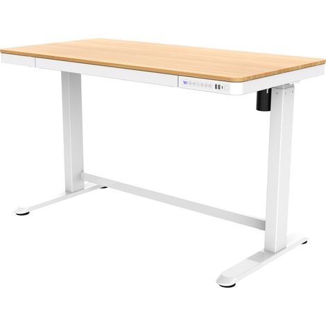 Bureau éléctrique / bureau à domicile - 120x60 cm - Chêne blanchi - Blanc