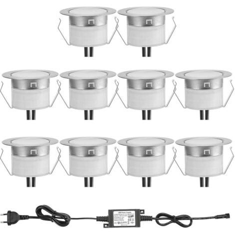 Spot à Encastrable Lampe de sol-Lumière (Blanc Chaud) étanche IP67 DC12V 0.6W Ø31mm-éclairage pour terrasse, patio, chemin, mur, jardin, décoration, intérieur et extérieur-1 pièces (1/5)