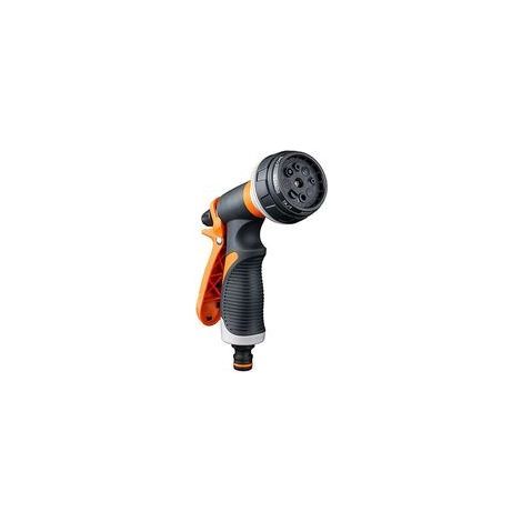 Bewässerungspistole, 8 Bewässerungsmodi, multifunktionaler Gartensprüher, komfortable Kunststoff-Sprühpistole, ideale Autowäsche, Rasen- und Gartenbewässerung, Grau/Orange (1/5)