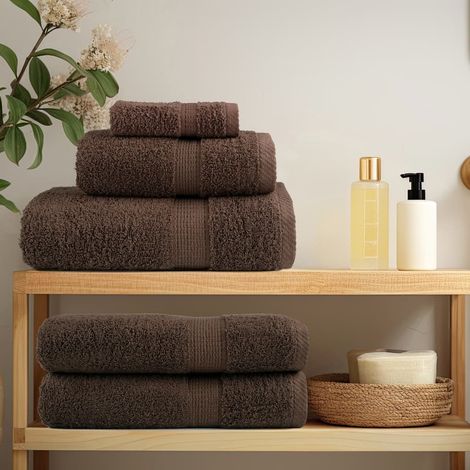 vidaXL Premium Towels "SOLUND" 10 pcs Brown 100x200 cm 600 gsm (1/5)