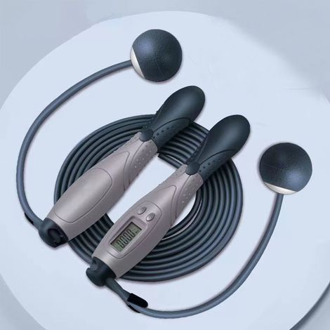 Corde à Sauter Sans Câble - Compteur Numérique de Sauts et Calories - Réglable en Longueur - Pour Enfants Adultes - 1 Pièce (1/5)
