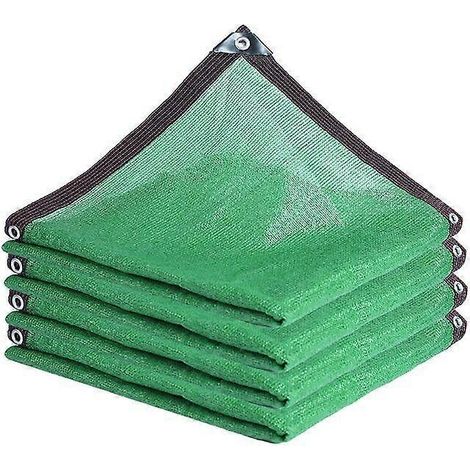Toile d'ombrage 85 %, filet d'ombrage supérieur, filet de protection solaire vert, filet d'ombrage perméable à l'eau, pour extérieur, cour, jardin, plantes, serre, avec corde (3 x 4 m) (1/4)