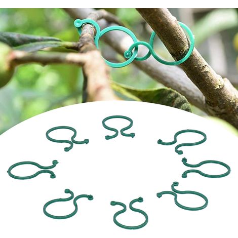 Lot de 50 clips de fixation en forme de huit, résistants et durables, pour le soutien des branches et des fleurs de jardin. (1/5)