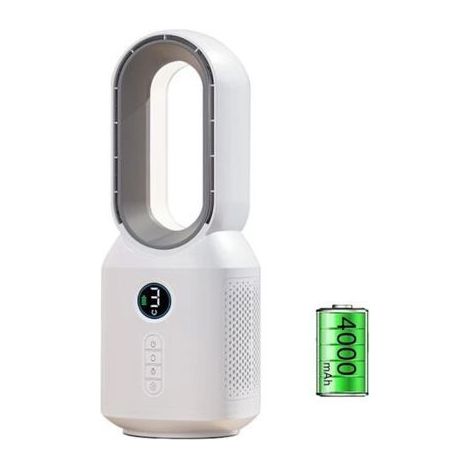 Ventilateur tour silencieux, petit ventilateur de table, 3 vitesses, batterie rechargeable USB 4000 mAh, ventilateur portable sans p (1/5)
