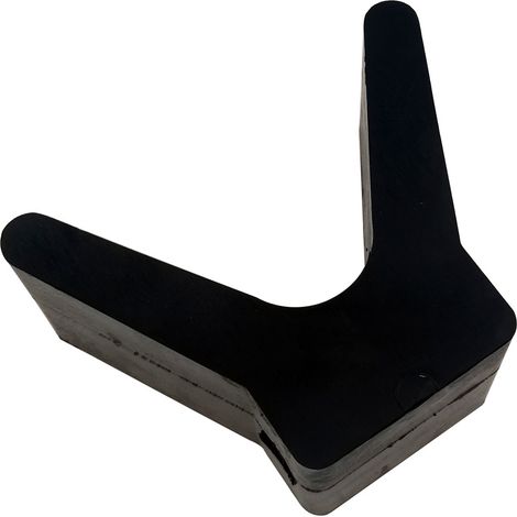 Marine bow support V-shaped rubber bow support for yachts, motorboats, and trailers - Black - (1/4)