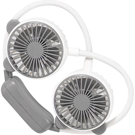 Mini ventilateur de cou portable rechargeable USB, sans fil, pliable, blanc, pour bureau et voyage (1/5)