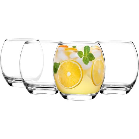 Lot de 4 verres à eau, verres à boisson, verres à jus, bas, passe au lave-vaisselle 4 x 300 ml (1/2)