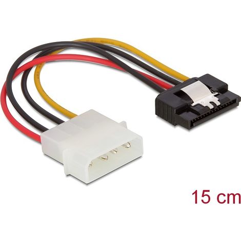 Delock cable power sata hdd  molex 4 pin male with metal clip â straight