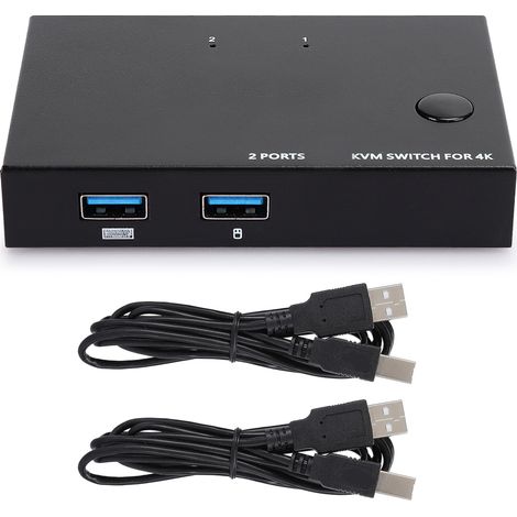 KVM Switch USB + HDMI 2 entrées 1 sortie, commutateur partage imprimante souris clavier KVM201 (1/5)