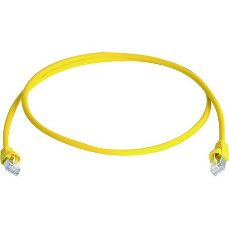 Telegärtner 100008168 RJ45 Patchkabel CAT 5e F/UTP 1.0 m Gelb Flammwidrig, mit Knickschutztülle 1 St