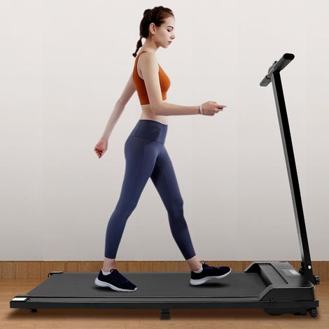 Petit tapis de course à plat  marchette électrique avec affichage LED pour votre entraînement à domicile - absorption des chocs  pliable