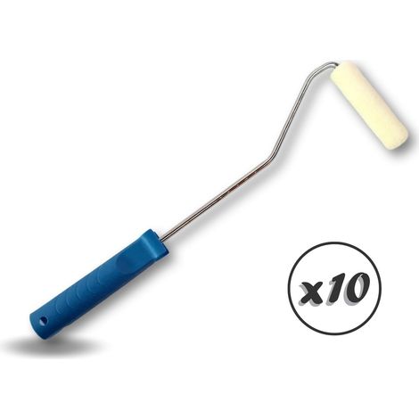 Rouleau peinture patte de lapin  Rayé jaune polyamide ou laqueur velours  Largeur manchon 100 mm - Quantité x10 - Rouleau velours laqueur
