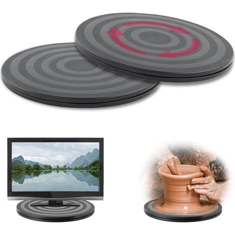 2 pièces de plateau tournant universel de 20 cm – Support rotatif 360° pour plantes, enceintes, ordinateurs portables, écrans et tables basses – Charge maximale 20 kg (1/5)