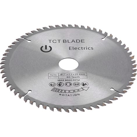 Disque de coupe à lame de scie circulaire en carbure de 180 mm (7 po) à 60 dents pour bois et plastique