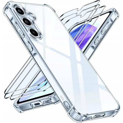 Custodia trasparente rinforzata antiurto per Samsung A26 5G + 3 vetri protettivi (1/5)