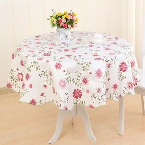 Toile cirée ronde à motif floral, lavable Ø 150 cm 207 g, pour une utilisation intérieure et extérieure, gastronomie & (1/5)