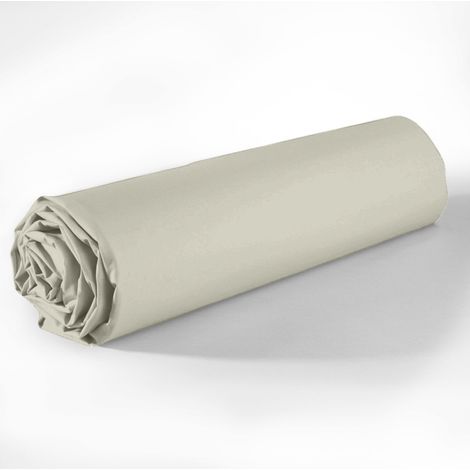 Drap housse coton uni 90 x 190 cm Passion grege