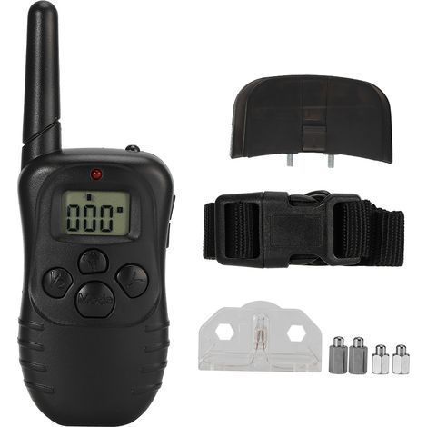 Collier de dressage pour chien télécommande 300M, choc et vibrations, imperméable, avec écran LCD (1/5)